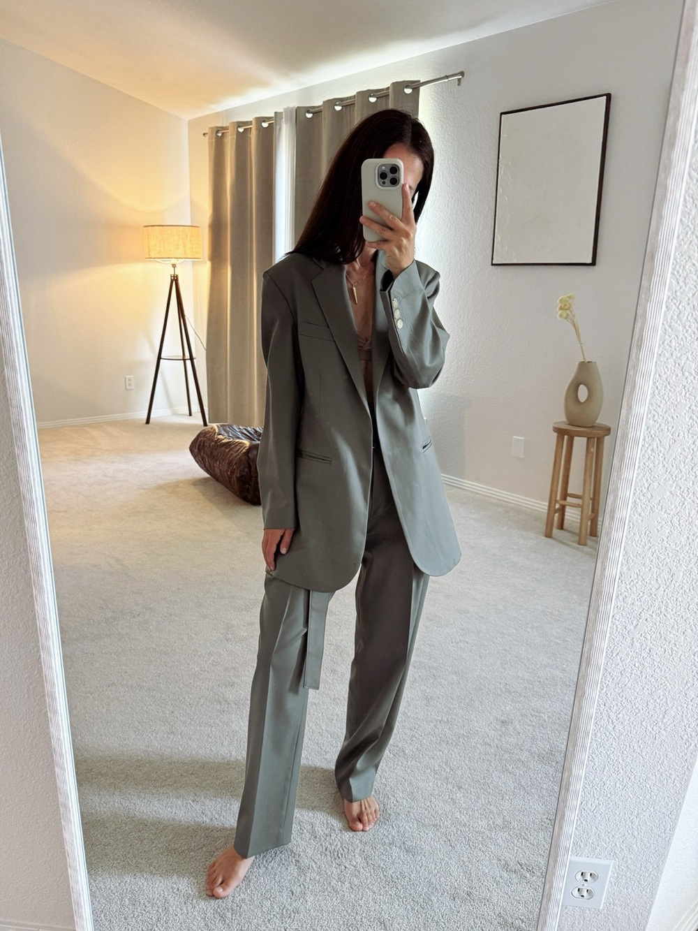 RRACE Sage Green Blazer & Trousers Set